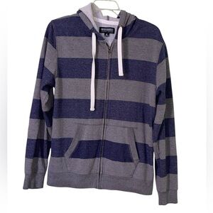 Men’s Knickerbocker Vintage Design blue/gray striped full-zip hoodie. SZ- XL GUC